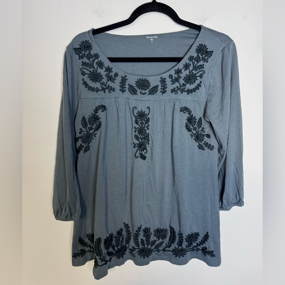 Garnet Hill Embroidered Top M